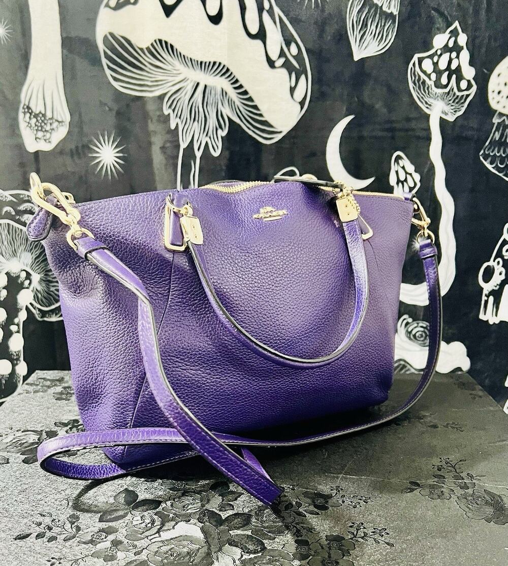 Coach Chicago Ellis Tote Purple Pebbled Leather Gold Hardware 33961 Shoulder Bag